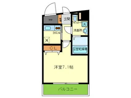 CELEB 布施東(1K/7階)の間取り写真