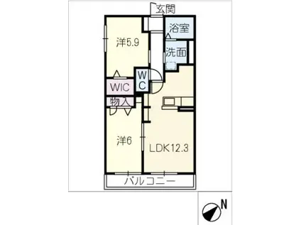 SAKURA LUXE(2LDK/2階)の間取り写真