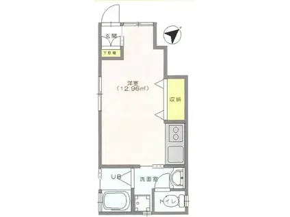 ハイムAOKI(ワンルーム/1階)の間取り写真