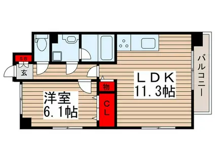 FUTURE HOKIMA(1LDK/6階)の間取り写真