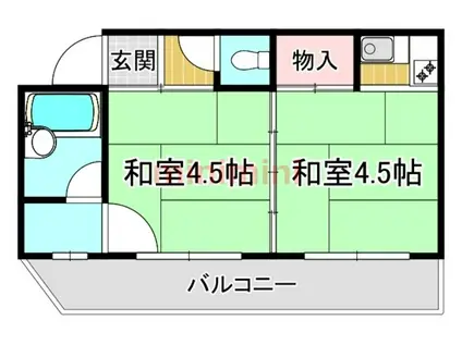 藤田ハイツ(2K/2階)の間取り写真