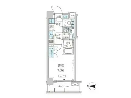 ブライズ大森東QUATTRO(1K/1階)の間取り写真