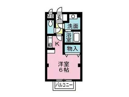 カーサ ベルディ(1K/2階)の間取り写真