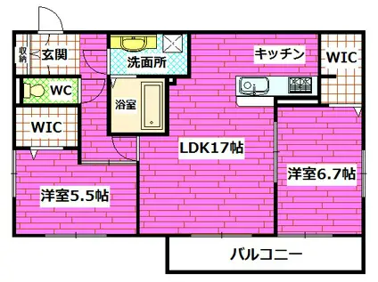 セジュール桃山(2LDK/3階)の間取り写真