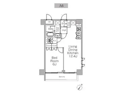 プラウドフラット三軒茶屋II(1LDK/3階)の間取り写真