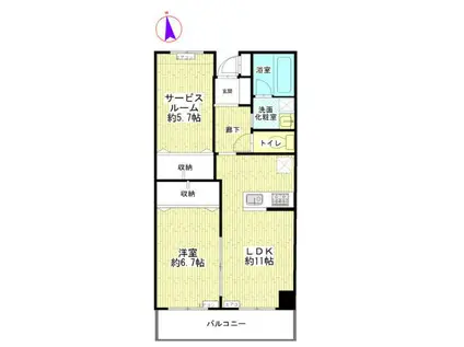 カーサ・エストレーラ(2LDK/1階)の間取り写真