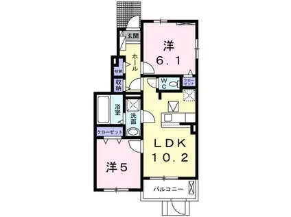 ウッズホームIIIIV(2LDK/1階)の間取り写真