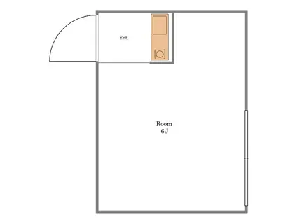 西武新宿線 下落合駅(東京) 徒歩7分 2階建 築66年(ワンルーム/1階)の間取り写真