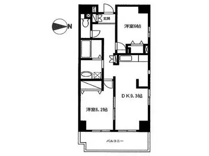 エスペランサ(2DK/4階)の間取り写真