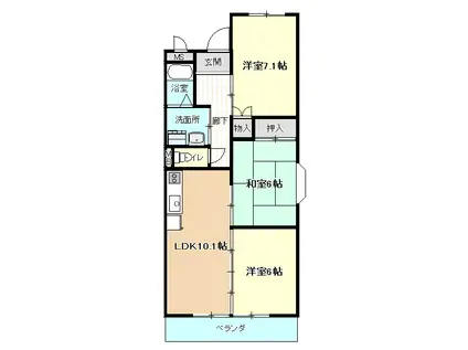 メゾンルミエール(3LDK/3階)の間取り写真
