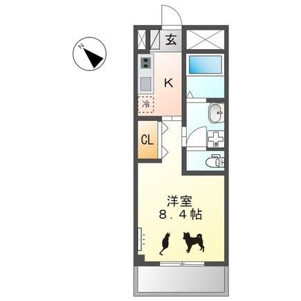 モンノール(1K/3階)の間取り写真