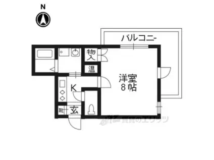 TIMUR九条(1K/4階)の間取り写真