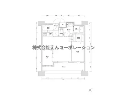 エンクレスト博多駅南GRACE(2LDK/13階)の間取り写真