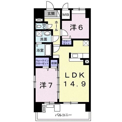 ケイマイティ(2LDK/10階)の間取り写真