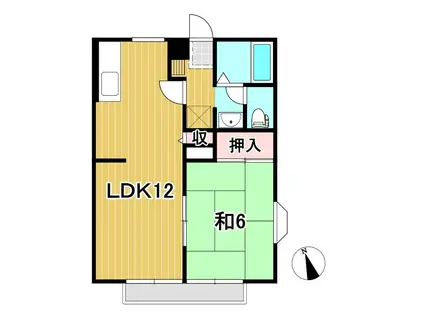 メゾンシャルマン(1LDK/2階)の間取り写真