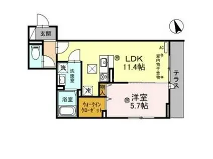 ANGE(1LDK/1階)の間取り写真