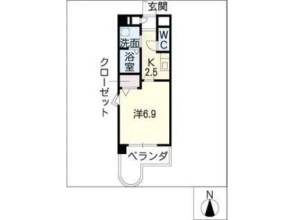 ETOILE(1K/4階)の間取り写真