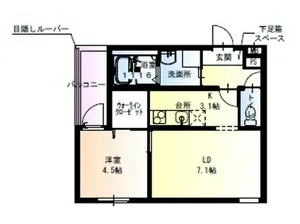 フジパレス新森番館(1LDK/2階)の間取り写真