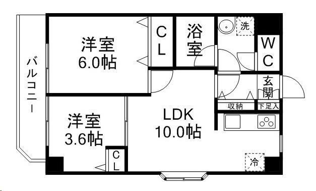 ミキマンション(2LDK/1階)の間取り写真