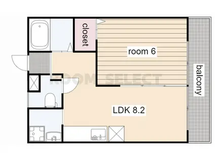 メゾンさかい(1LDK/2階)の間取り写真