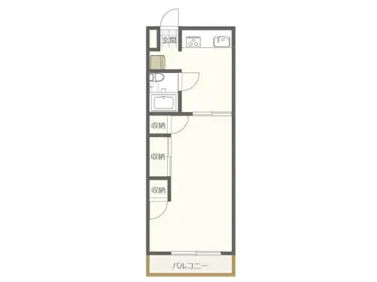 レジデンス検見川(1DK/3階)の間取り写真