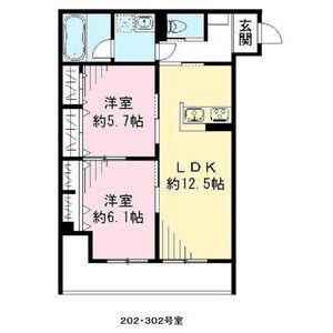 ユアメゾン加茂(2LDK/2階)の間取り写真