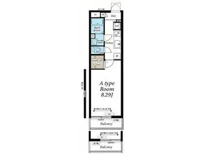 ドリームポートK・II(1K/1階)の間取り写真