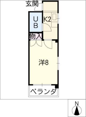 コーポ英大(1K/3階)の間取り写真