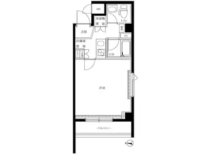 ルーブル武蔵小山(1K/3階)の間取り写真