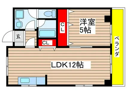 LIVE桜山(1LDK/5階)の間取り写真
