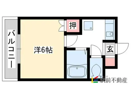 ピュアリティ筑紫野(1K/4階)の間取り写真