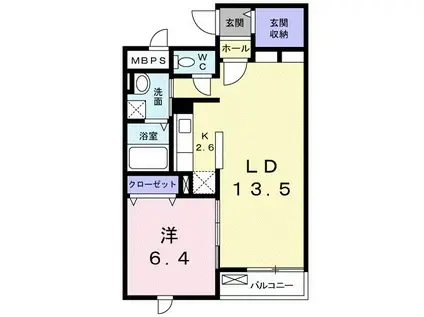 フォレストヒルズ(1LDK/1階)の間取り写真