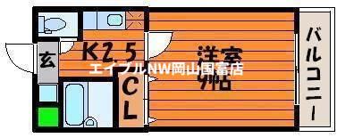キャッスル津島(1K/5階)の間取り写真