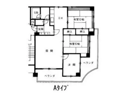 伽屋町マンション(3LDK/6階)の間取り写真