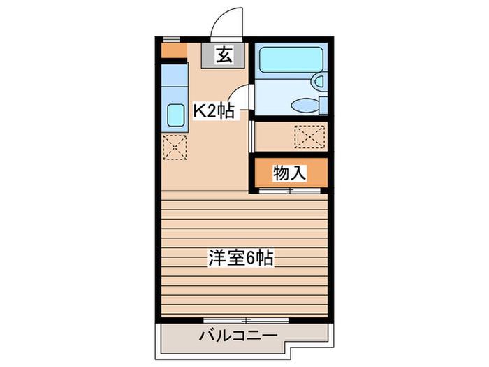 フォーブル鎌倉(1K/2階)の間取り写真