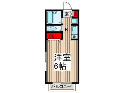 ルミネ宮田(1K/2階)の間取り写真