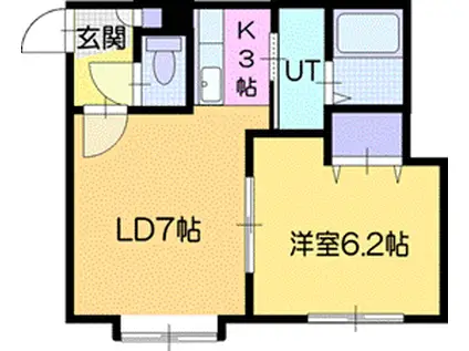 KAISER(1LDK/1階)の間取り写真