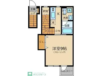 ウエストY葵(1K/2階)の間取り写真