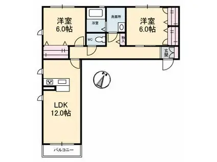 メゾン・プレジール津森(2LDK/2階)の間取り写真