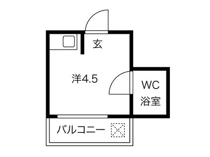 オリエントパレス(ワンルーム/2階)の間取り写真