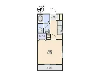 コーポフジA(1K/2階)の間取り写真