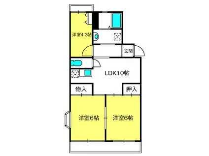 プルミエールD(3LDK/3階)の間取り写真