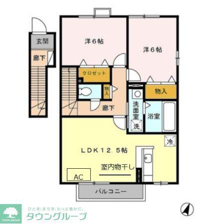 グランモア(2LDK/2階)の間取り写真