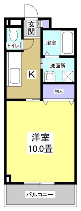 ウインブルドン(1K/3階)の間取り写真