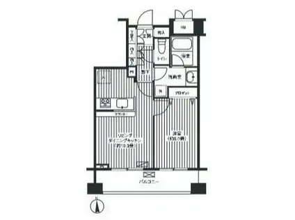 プリムヴェール西尾久メゾンB(1LDK/2階)の間取り写真