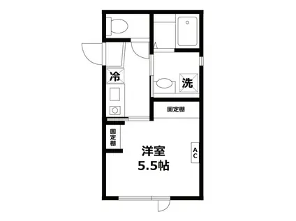DIO平塚(1K/2階)の間取り写真