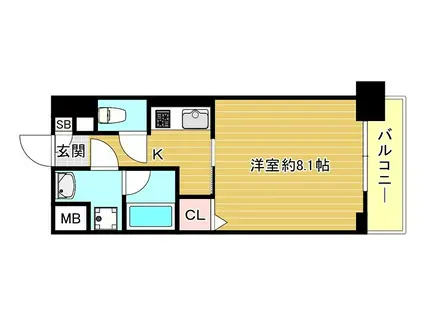 エグゼ大阪ドームII(1K/6階)の間取り写真