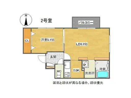 F-BLESSING(1LDK/4階)の間取り写真