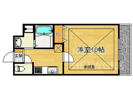 ラフィーネ芦山寺(1K/3階)の間取り写真