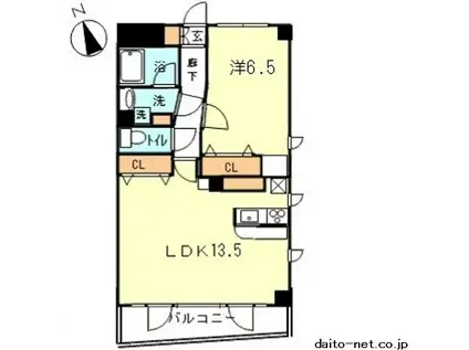 リヴィエール宮崎台(1LDK/2階)の間取り写真